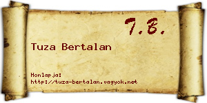 Tuza Bertalan névjegykártya